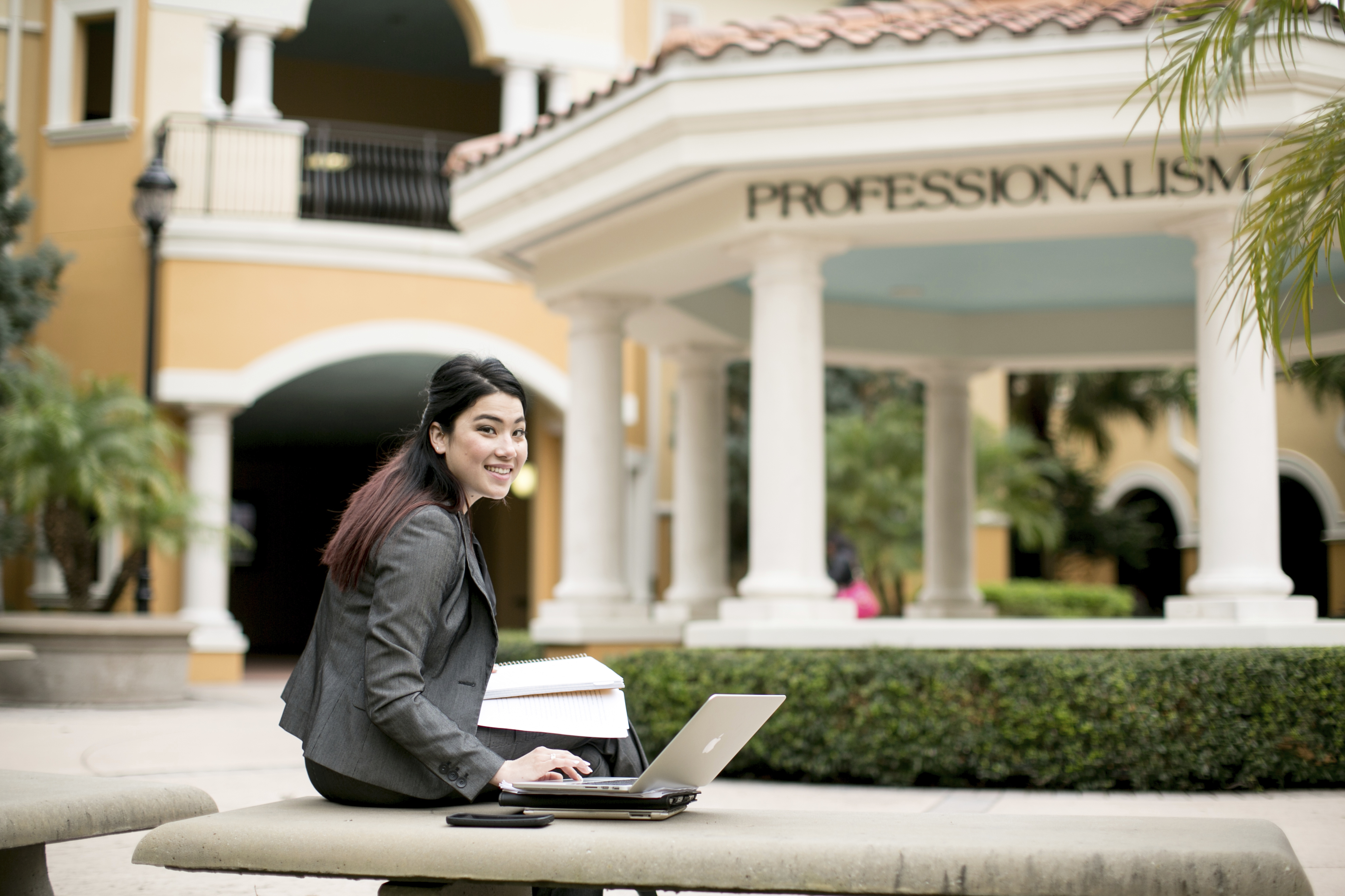 student in professional dress