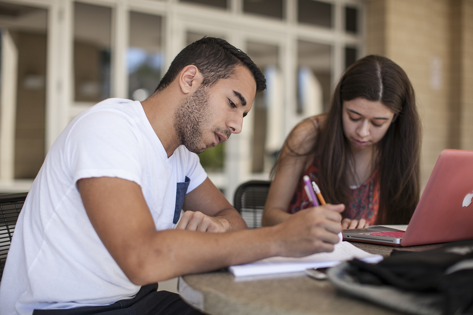 students completing paperwork
