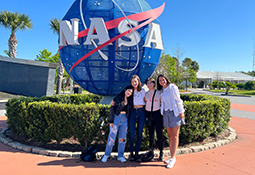 KSC 3 2022Students in front of NASA logo at Kennedy Space Center Students in front of NASA logo at Kennedy Space Center