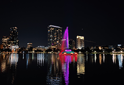The Orlando Skyline from across the lake and Fountain The Orlando Skyline from across the lake and Fountain