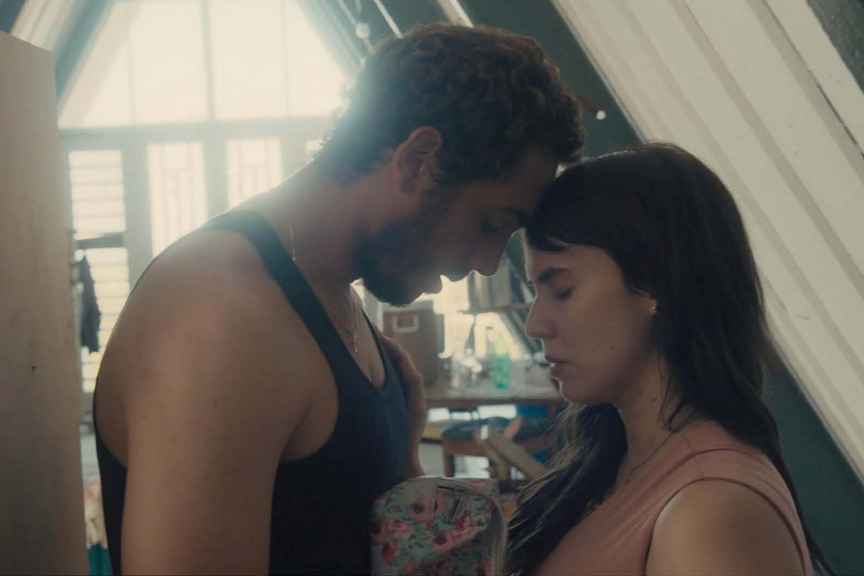 PR Cinema Man placing forehead on woman's forehead