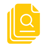 icon of documents with a magnifying glass